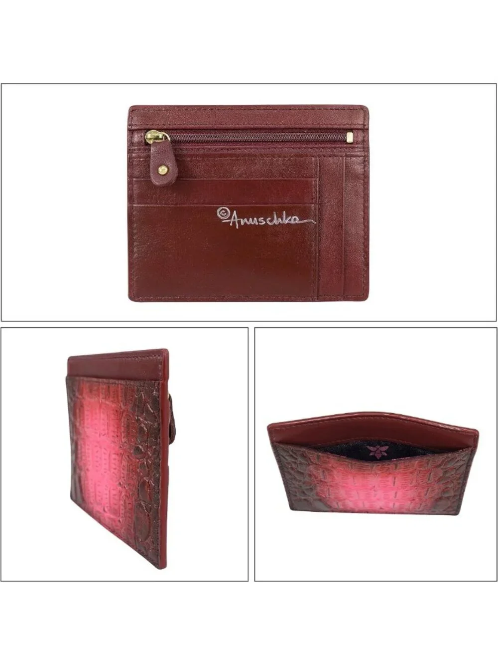 Hand-Painted Genuine Leather Women's Card Holder, Stylish & Functional Accessory